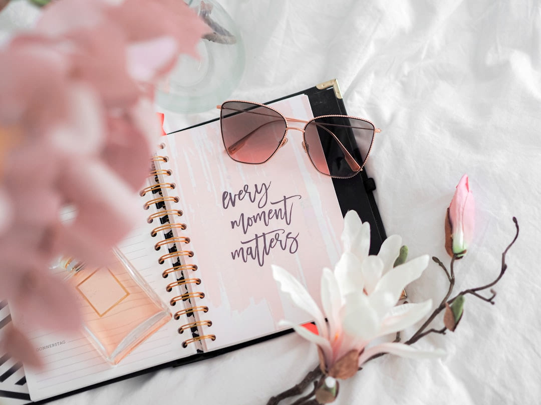 black framed sunglasses on white notebook on Inner Progress Project